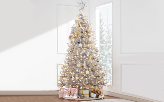 6 Foot Pre Lit Tinsel Christmas Tree 6 Foot Pre Lit Tinsel Christmas Tree