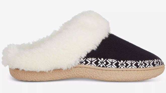 Isotoner Signature Womens Clara Faux Fur Trim Clog Slippers 6 Isotoner Signature Womens Clara Faux Fur Trim Clog Slippers