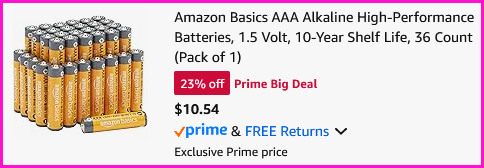 Amazon Basics 36 Count AAA Batteries Checkout Screen Amazon Basics 36 Count AAA Batteries Checkout Screen