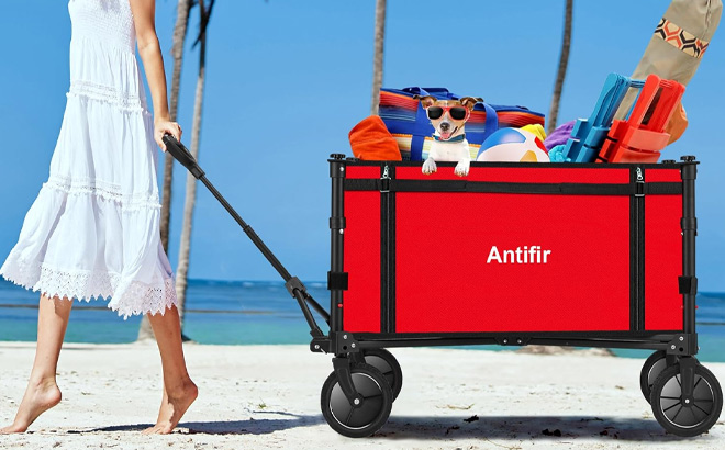 Antifir Collapsible Utility Wagon in Red Color Antifir Collapsible Utility Wagon in Red Color