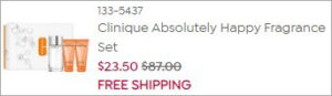 Checkout page of Clinique Absolutely Happy Fragrance Set Checkout page of Clinique Absolutely Happy Fragrance Set