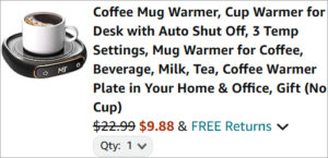 Checkout page of Coffee Mug Warmer