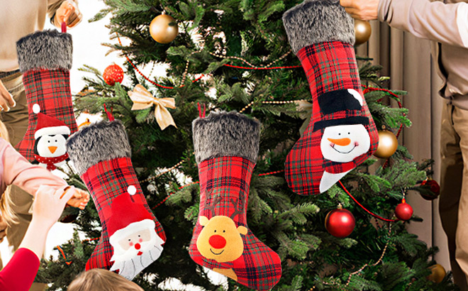 Coolwufan Personalized Christmas Stockings 4 Pack Coolwufan Personalized Christmas Stockings 4 Pack