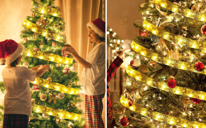 Dailyart 200 LED Christmas Tree Ribbon String Lights