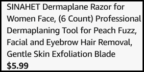 Dermaplaning Razors 6 Pack Checkout Screenshot