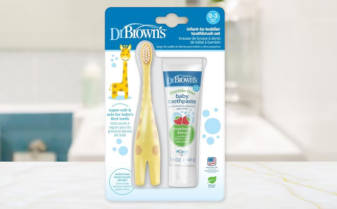 Dr. Brown's Infant-to-Toddler Training Toothbrush with Toothpaste Set