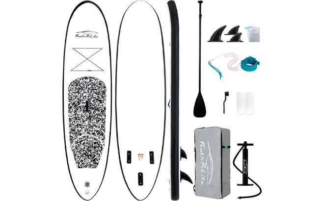 Feath R Lite Inflatable Ultra Light Stand Up Paddle Board in Black Ocean Color Feath R Lite Inflatable Ultra Light Stand Up Paddle Board in Black Ocean Color