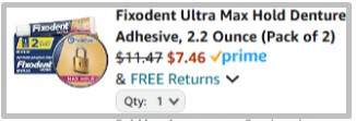 Fixodent Denture Adhesive Amazon Checkout Screenshot Fixodent Denture Adhesive Amazon Checkout Screenshot