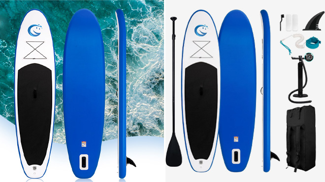 FunWater Inflatable Paddle Board Sapphire Smile Style FunWater Inflatable Paddle Board Sapphire Smile Style
