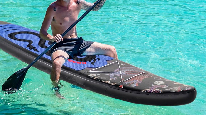 FunWater Inflatable Stand Up Paddle Board Black Dragon FunWater Inflatable Stand Up Paddle Board Black Dragon