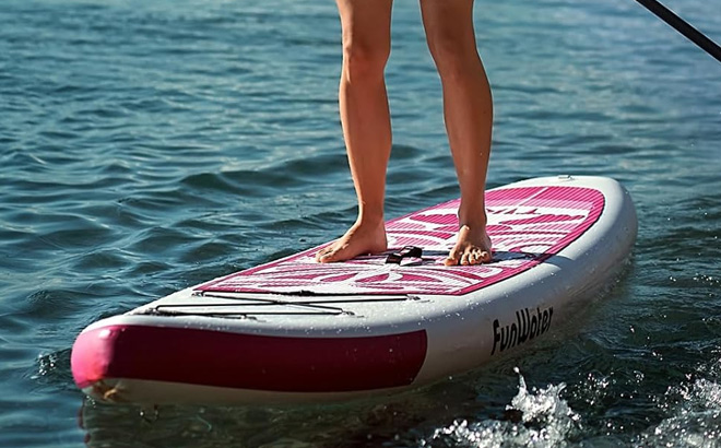 FunWater Inflatable Ultra Light Stand Up Paddle Board in Classic Pink Totem Style FunWater Inflatable Ultra Light Stand Up Paddle Board in Classic Pink Totem Style