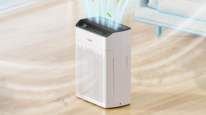HEPA Purifier on the Living Room Floor HEPA Purifier on the Living Room Floor