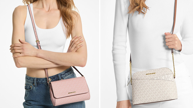 Michael Kors Medium Logo Convertible Crossbody Bag and Michael Kors Jet Set Travel Medium Logo Dome Crossbody Bag Michael Kors Medium Logo Convertible Crossbody Bag and Michael Kors Jet Set Travel Medium Logo Dome Crossbody Bag