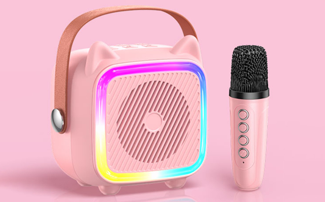 Mini Bluetooth Karaoke Machine and Wireless Microphone Mini Bluetooth Karaoke Machine and Wireless Microphone