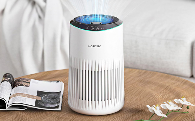 Morento Air Purifier on a Table