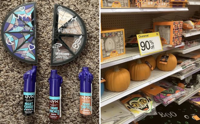 NYX Wednesday Collection Eyeshadow and Lipstick and Halloween Craft Overview