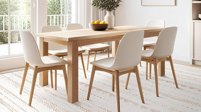 Nakagsihi 5x7 Washable Large Area Rug in the dining area Nakagsihi 5x7 Washable Large Area Rug in the dining area