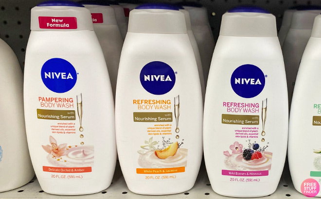 Nivea Body Wash on a Shelf