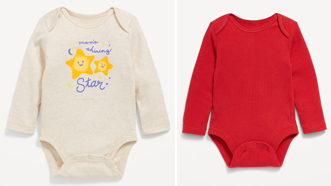 Old Navy Baby Unisex Long Sleeve Ribbed Bodysuits Old Navy Baby Unisex Long Sleeve Ribbed Bodysuits