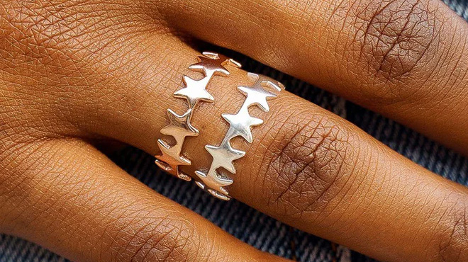 Pura Vida Rose Gold Seeing Stars Band Ring Pura Vida Rose Gold Seeing Stars Band Ring