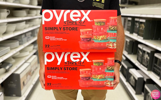 Pyrex 22 Piece Glass Food Storage Set Pyrex 22 Piece Glass Food Storage Set