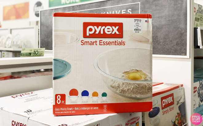 Pyrex Smart Essentials 8 Piece Glass Food Storage Bowl Set Pyrex Smart Essentials 8 Piece Glass Food Storage Bowl Set