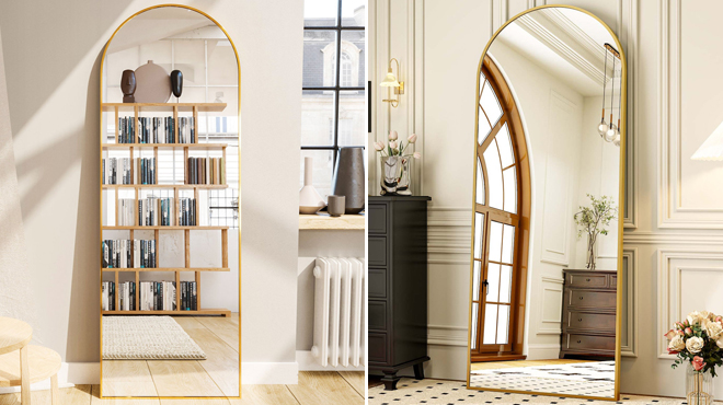 Red Barrel Studio Arch Full Length Mirror with Stand Red Barrel Studio Arch Full Length Mirror with Stand