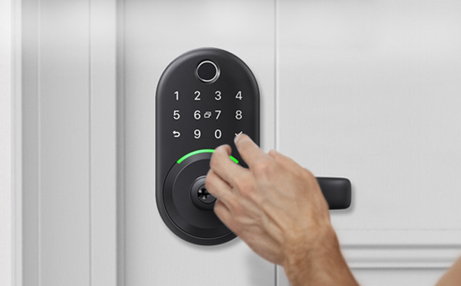 Smart Door Handle Lock on the Door