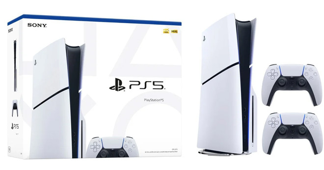 Sony Playstation 5 Slim Disc Console and DualSense Controller Bundle