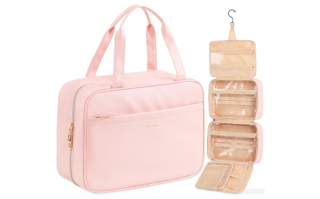 Travel Toiletry Bag with Detachable Compartment 9 5L Leather Travel Toiletries Bag for Women Makeup Organizer Travel Essentials Cosmetic Bag Travel Toiletry Bag with Detachable Compartment 9 5L Leather Travel Toiletries Bag for Women Makeup Organizer Travel Essentials Cosmetic Bag