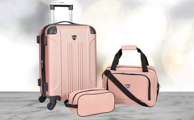 Travelers Club Chicago Hardside Expandable Spinner Luggage Rose Gold 3 Piece Set Travelers Club Chicago Hardside Expandable Spinner Luggage Rose Gold 3 Piece Set