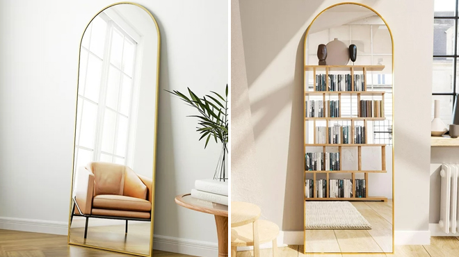 Two Images of Full Length Arched Standing Mirror Two Images of Full Length Arched Standing Mirror