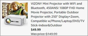 Vizony Mini Projector at Checkout Vizony Mini Projector at Checkout