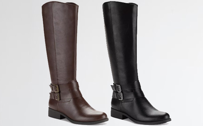 Womens Buckled Riding Boots Womens Buckled Riding Boots