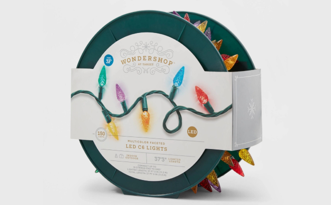 Wondershop 150 Count LED Faceted Christmas String Lights Spool Wondershop 150 Count LED Faceted Christmas String Lights Spool
