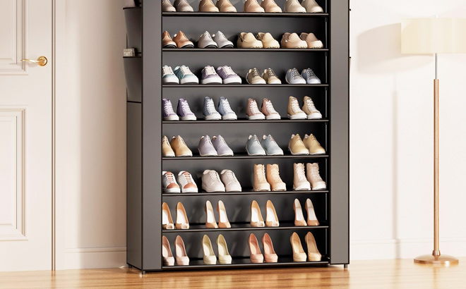 0Tier Large Tall Shoe Rack Organizer with Covers