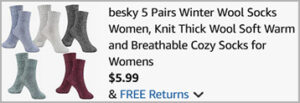 Besky Winter Wool Socks 5 Pairs Screenshot