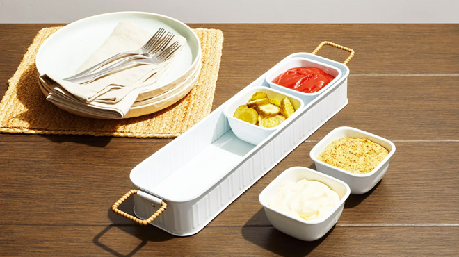 Better Homes Gardens Galvanized Rectangle Condiment Tray Better Homes Gardens Galvanized Rectangle Condiment Tray