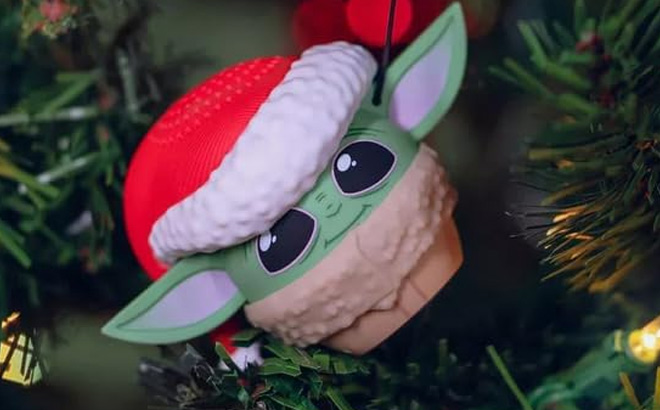 Bitty Boomers Star Wars Grogu with Santa Hat Mini Bluetooth Speaker