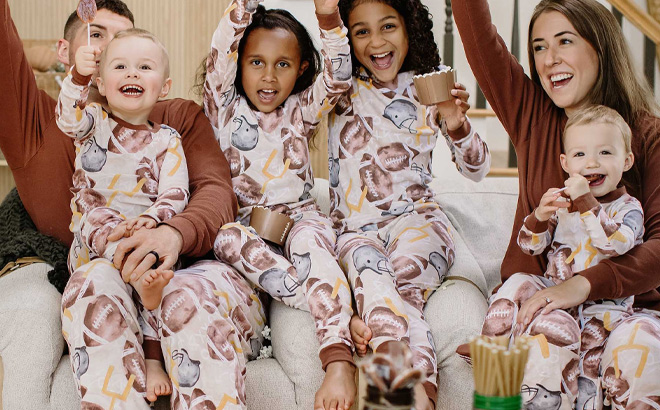 Burts Bees Football Season Organic Matching Family Pajamas Burts Bees Football Season Organic Matching Family Pajamas