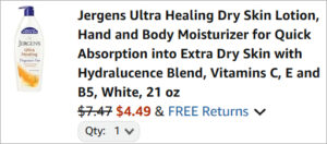 Checkout page of Jergens Ultra Healing Dry Skin Lotion Checkout page of Jergens Ultra Healing Dry Skin Lotion