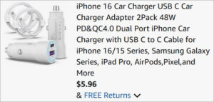 Checkout page of USB C Car Charger 2 Pack Checkout page of USB C Car Charger 2 Pack