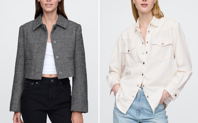 GAP Cropped Herringbone Jacket GAP Cropped Herringbone Jacket