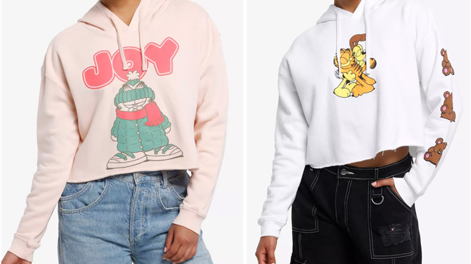 Garfield Joy Pastel Pink Crop Girls Hoodie and Garfield Odie Pooky Girls Crop Hoodie Garfield Joy Pastel Pink Crop Girls Hoodie and Garfield Odie Pooky Girls Crop Hoodie