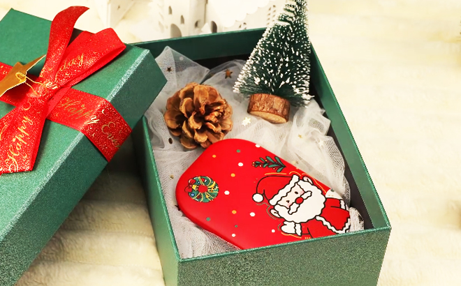 Gospire Christmas Compact Mirror inside a gift box