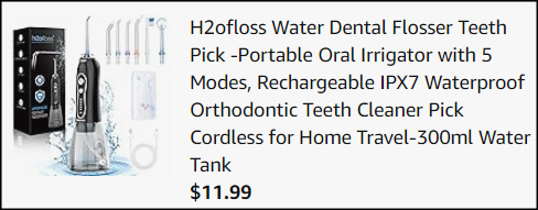 H2ofloss Water Dental Flosser Checkout Screenshot