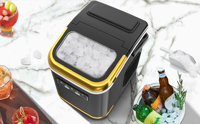 Havato Portable Countertop Ice Maker on a Marble Table Havato Portable Countertop Ice Maker on a Marble Table