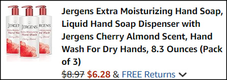 Jergens Extra Moisturizing Hand Wash Checkout