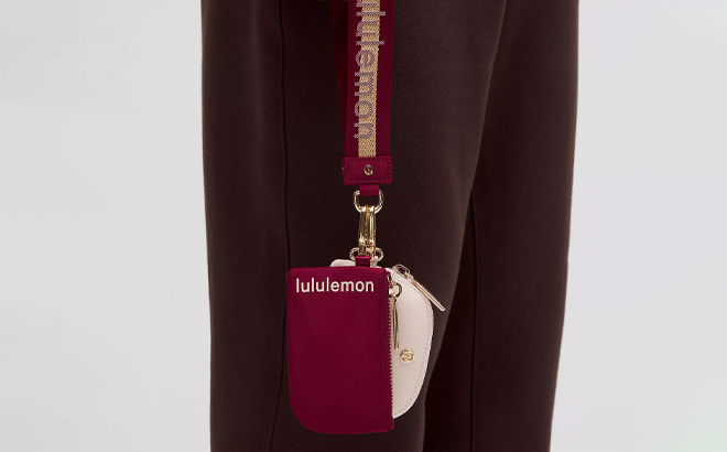 Lululemon Dual Pouch Wristlet in Deep Luxe Gold Bone Colors