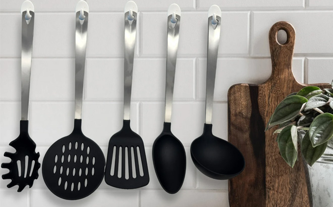 Mainstays Stainless Steel and Nylon Cooking Tool Set Mainstays Stainless Steel and Nylon Cooking Tool Set